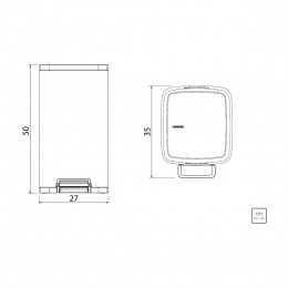 Lixeira Octos em Aço Inox com Balde Removível e Pedal 15 L - Tramontina